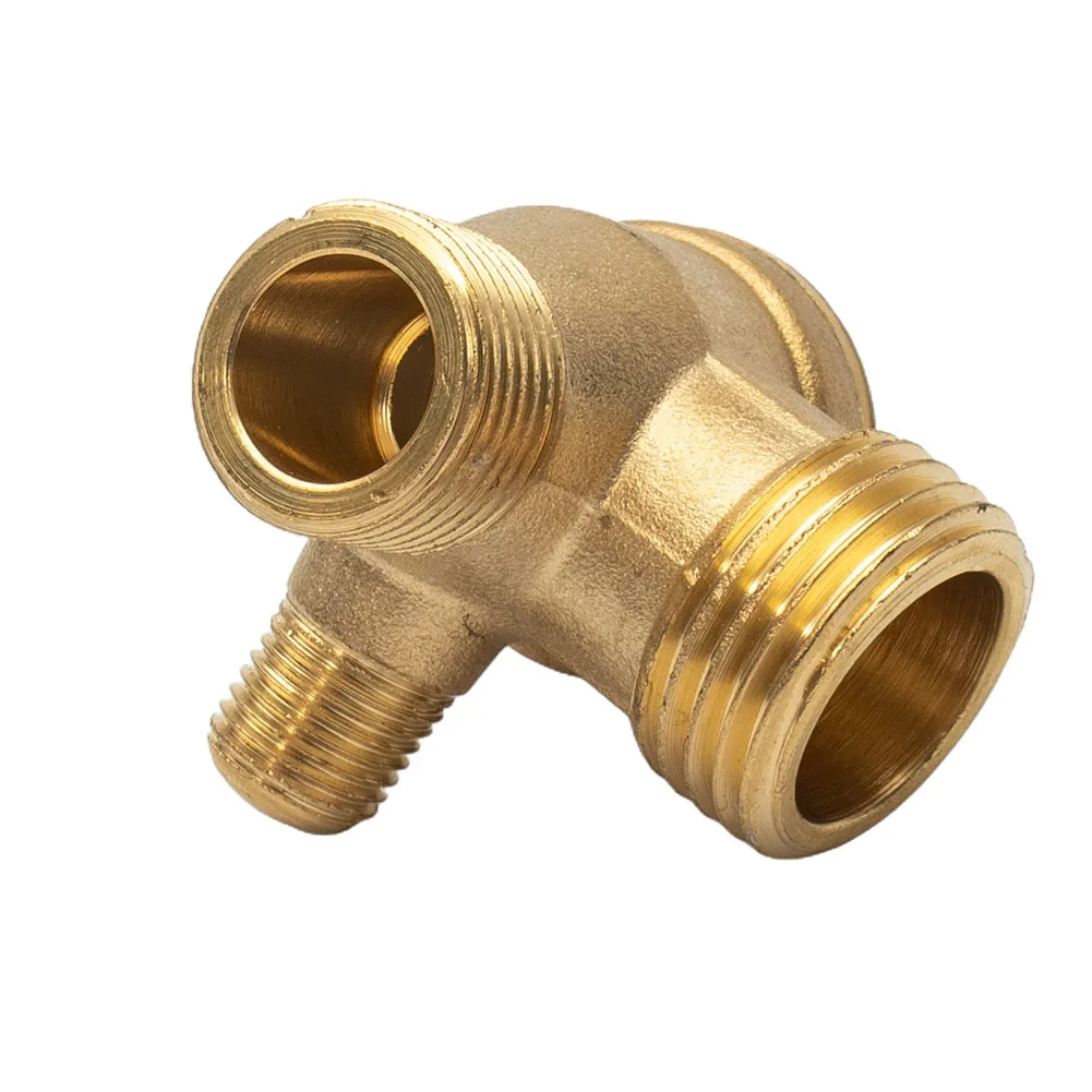 

1pc Air Compressor Check Valve Repartment Air Compressor 3-Port Brass Male Threaded Check Valve Connector Tool 10*16*20mm