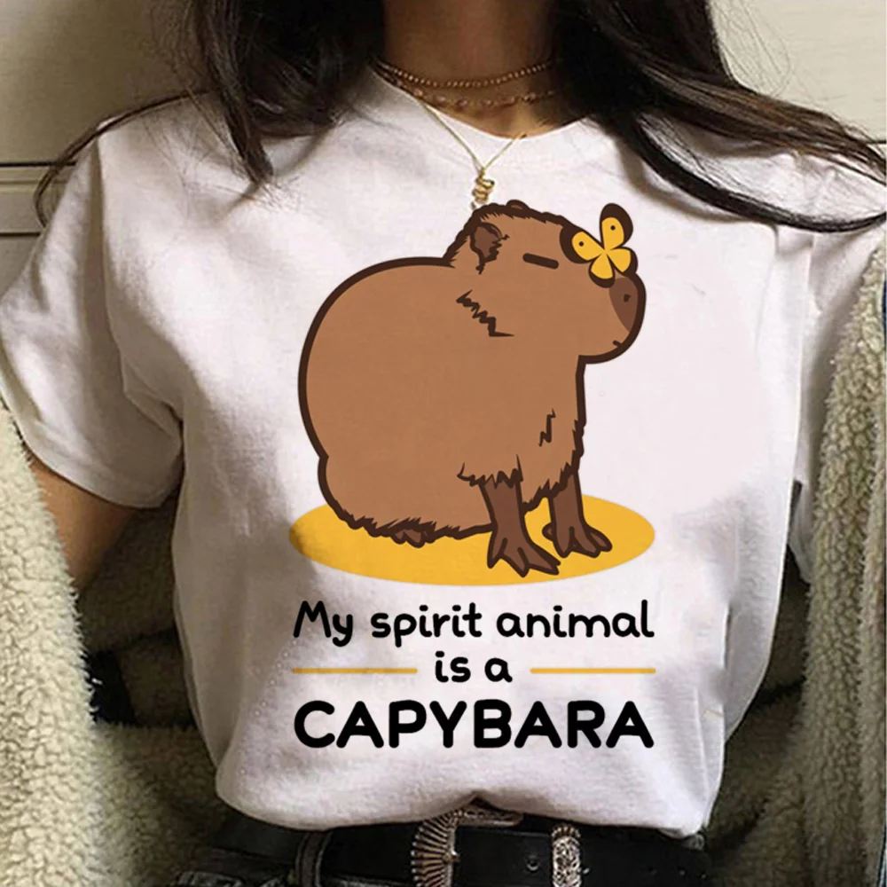 

Женская футболка capyбара, женская футболка, комикс, уличная одежда