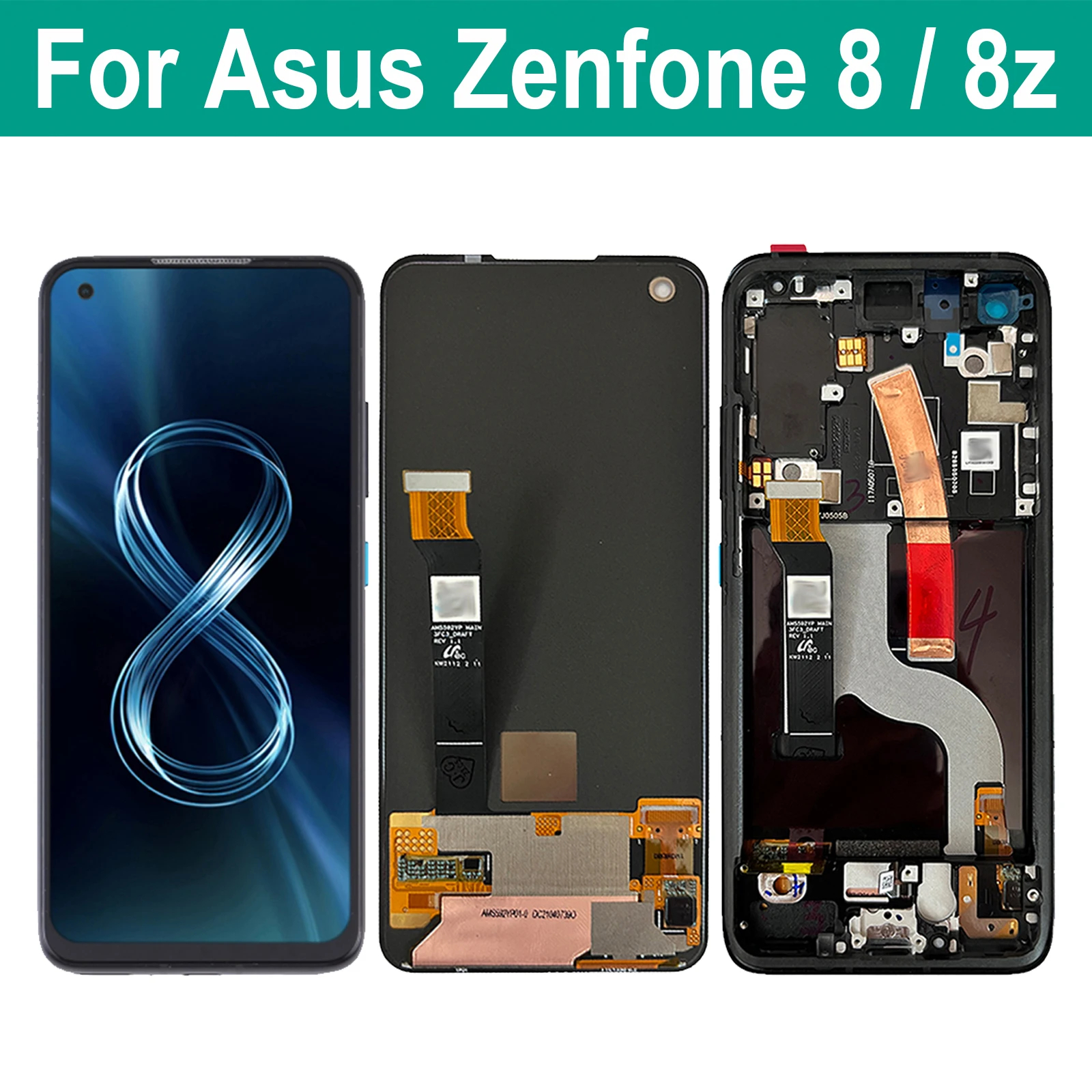 

AMOLED 5.9'' Original For ASUS Zenfone 8 ZS590KS I006D LCD Display Touch Screen Digitizer Assembly For Zenfone 8z Display