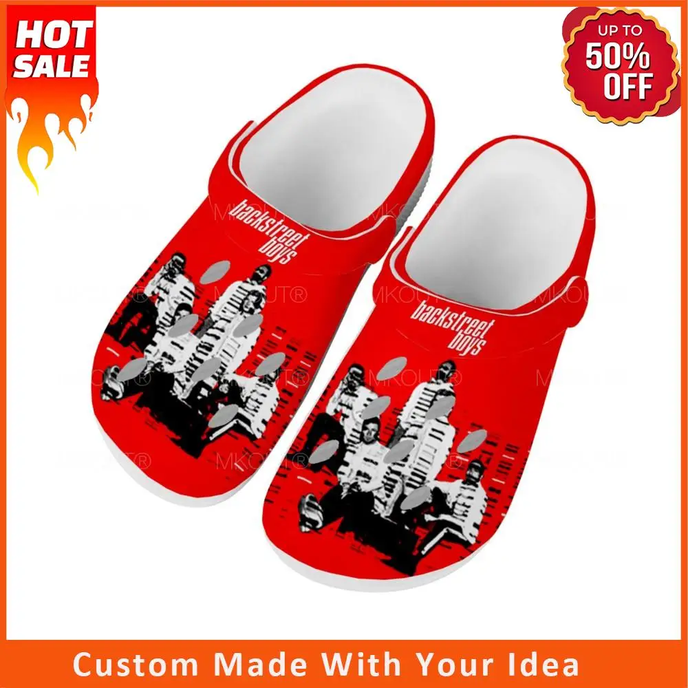 

Backstreet поп-лента Bsb для мальчиков, домашняя обувь для плавания на заказ, мужская и женская обувь для подростков, дышащие шлепанцы с отверстиям...