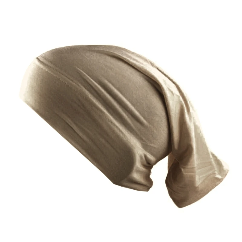 

Q39C Solid Color Modal Inner Muslim Turban Bonnet Hijab Underscarf Sleep Hat Undercap All-match for Female Daily Wear