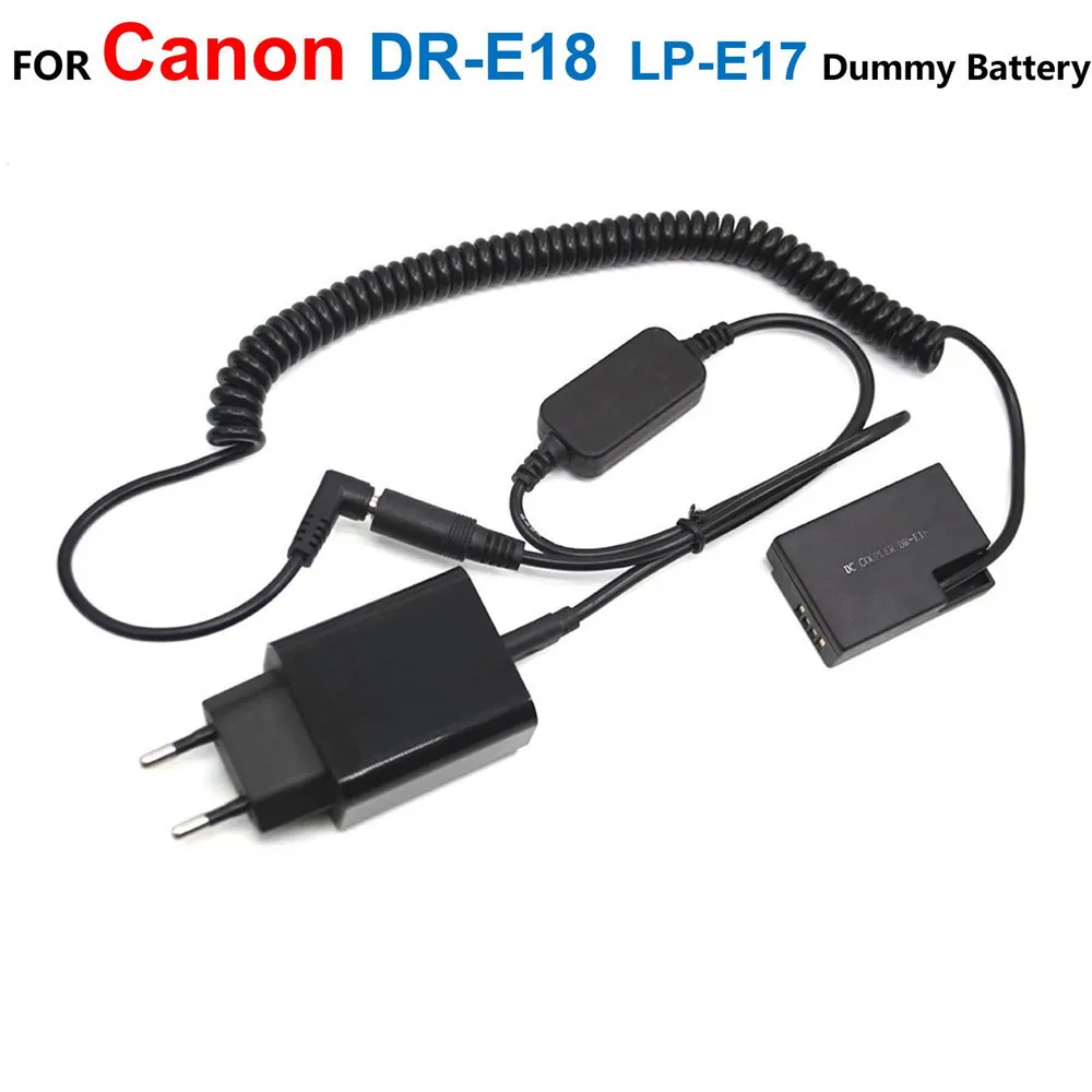 

DR-E18 LP-E17 Fake Battery+USB-C Power Bank Cable+Charger For Canon Rebel SL2 T6s T8i SL3 EOS 77D 250D 760D 800D Kiss X8i X9 X10