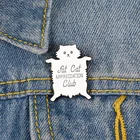 Эмалированная булавка с белым котом, значок с толстым котенком, милая мультяшная животная, ювелирные изделия, оптовая продажа, художественный дизайн, брошь, булавка, оптовая продажа