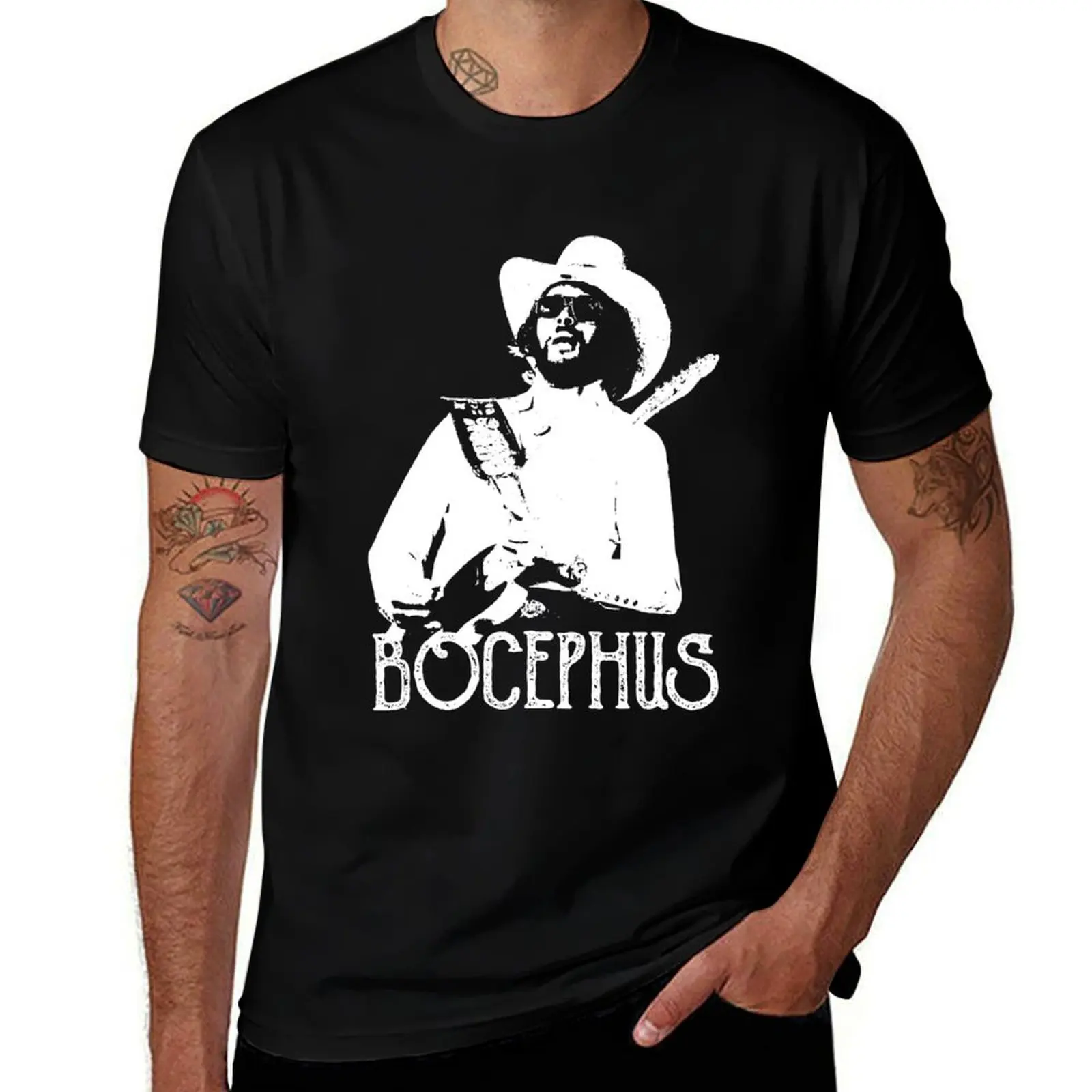 Фото Футболка Bocephus - Hank Williams Jr - белая с принтом, повседневная, модная, в стиле стритвир №1