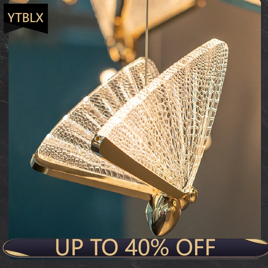 

Современная светодиодная Подвесная лампа в виде бабочки IWP, искусство, акриловая прикроватная Подвесная лампа, внутренний светодиодный све...