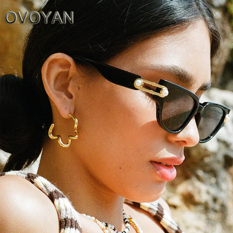 

ONOYAN 2023 роскошные солнцезащитные очки «кошачий глаз» женские ретро очки с жемчугом женские/мужские брендовые дизайнерские очки мужские сол...