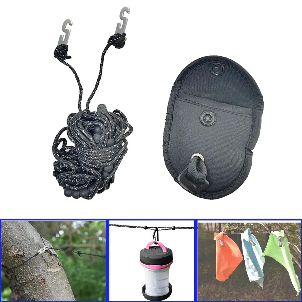 

3.5M Elastic Drying Rope Windproof Portable Outdoor Travel Camping Balcony Home Laundry Clothesline Space Saving Hanging Line
