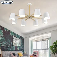 nordic modern living room e27 chandelier solid wood ceiling lamp kitchen ceiling chandelier villa apartment home decoration lamp