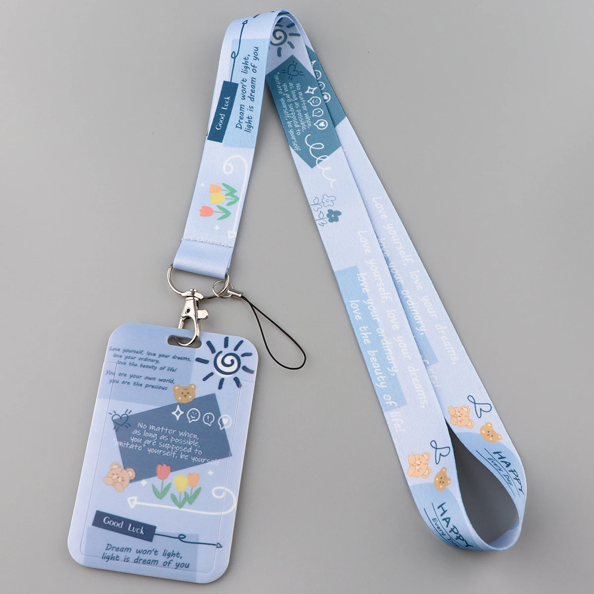 Tulip Blue Neck Strap Lanyards Keychain Badge Holder ID Card Pass Hang Rope Lariat Lanyard for Key Rings Phone Charm Accessories images - 6
