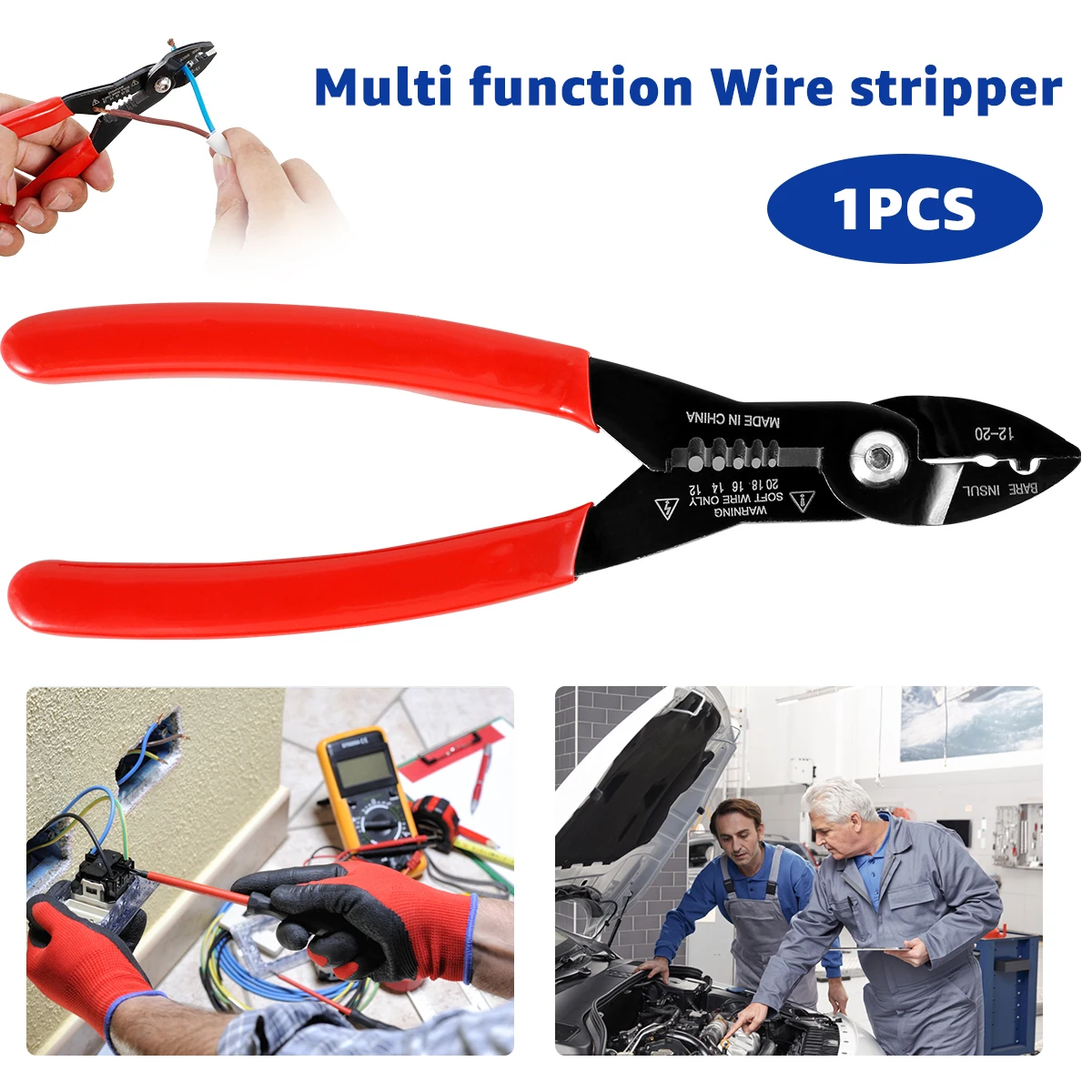 

Wire Stripper Portable Wire Cutter Stripping Tool Handheld Cable Stripper Crimper Wiring Hand Tool Electrical Wire Cutting Plier