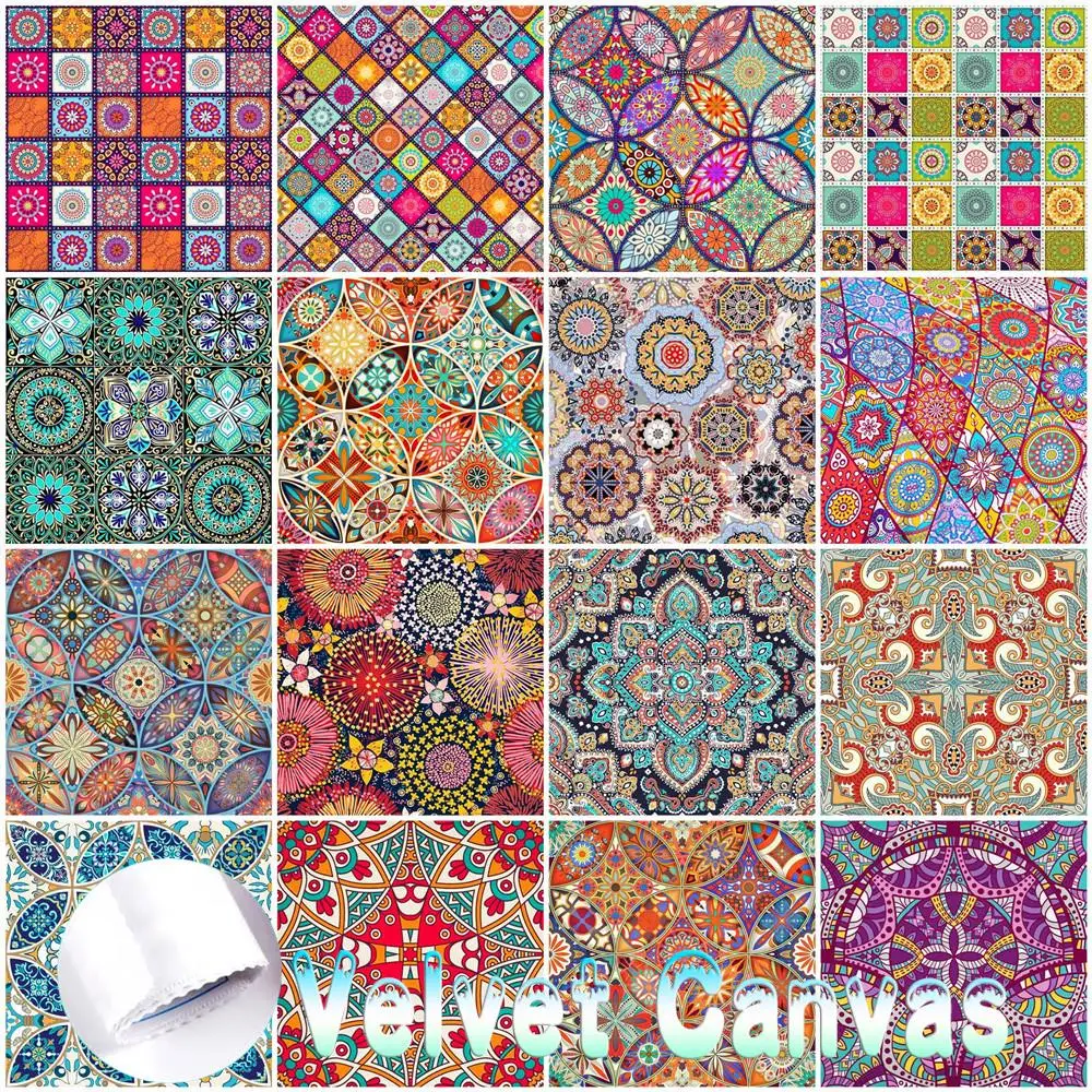 

Full Drill Velvet Canvas AB Diamond Embroidery Mandala Painting Flower Mosaic Cross Stitch Hobby And Needlework Bedroom Decor