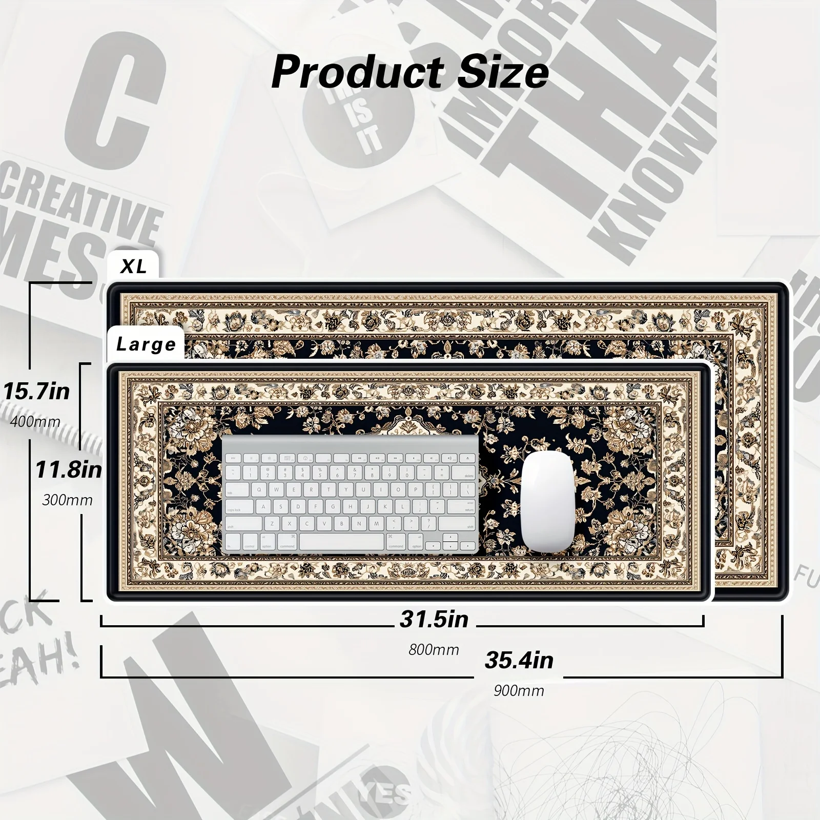 XXL Black Persian mouse pad long table mat floor carpet Game Work home desktop accessories player office quickly shipp