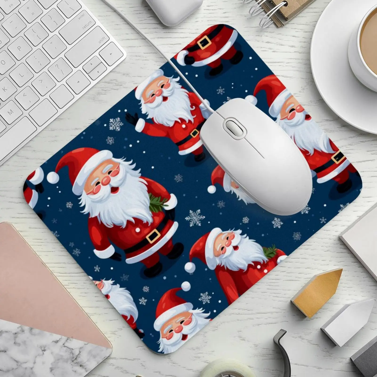 Лидер продаж милые рождественские квадратные коврики для мыши с принтом