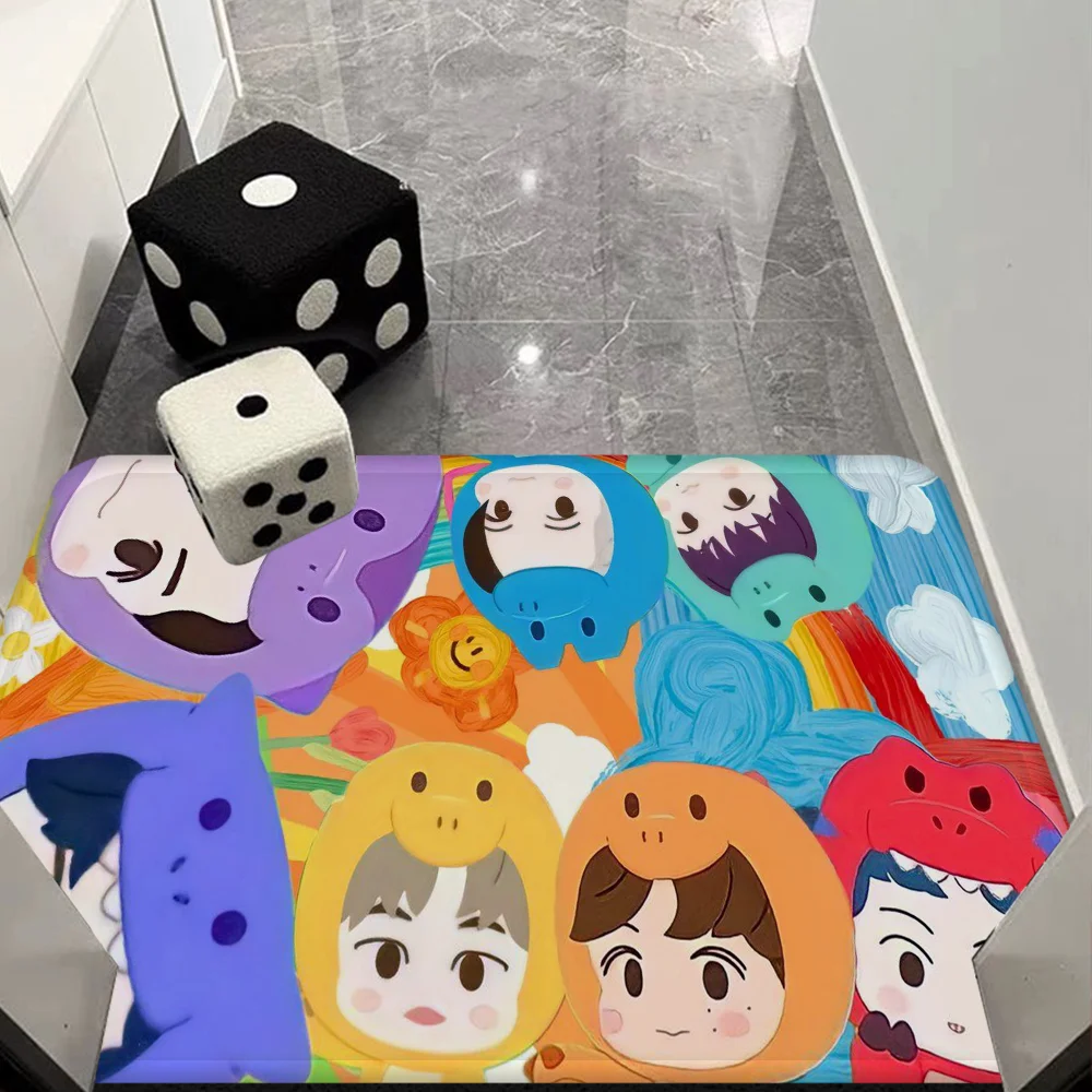 N-NCT DREAM Hallway Carpet Non-Slip Laundry Room Mat Decor Balcony Child Living Toilet Rug