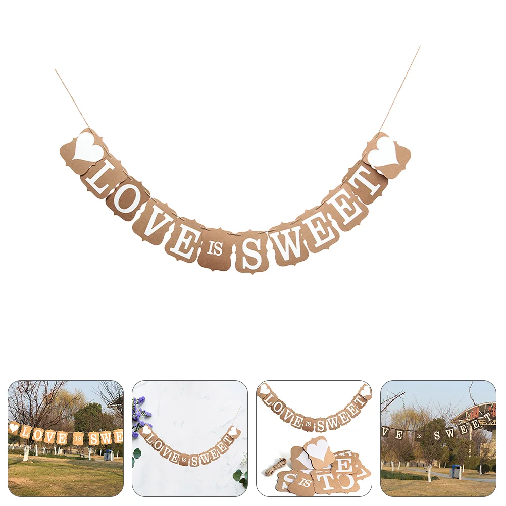 

Wedding Ceremony Decorations Shower Supplies Paper Bunting Banner Decorate Bride