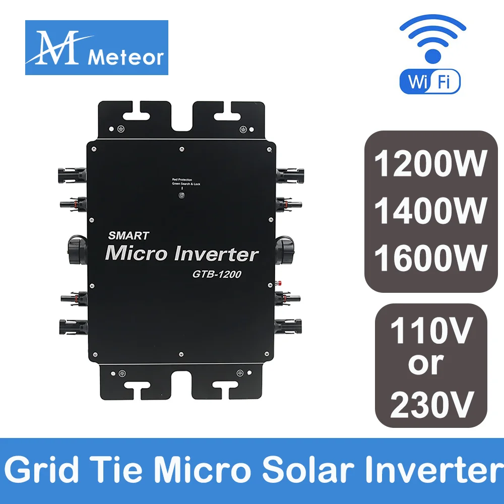 

1200W 1400W 1600W Solar Grid Tie Micro Inverter MPPT DC 22-50V to AC 220V/110V Waterproof IP65 Converter For Household Appliance