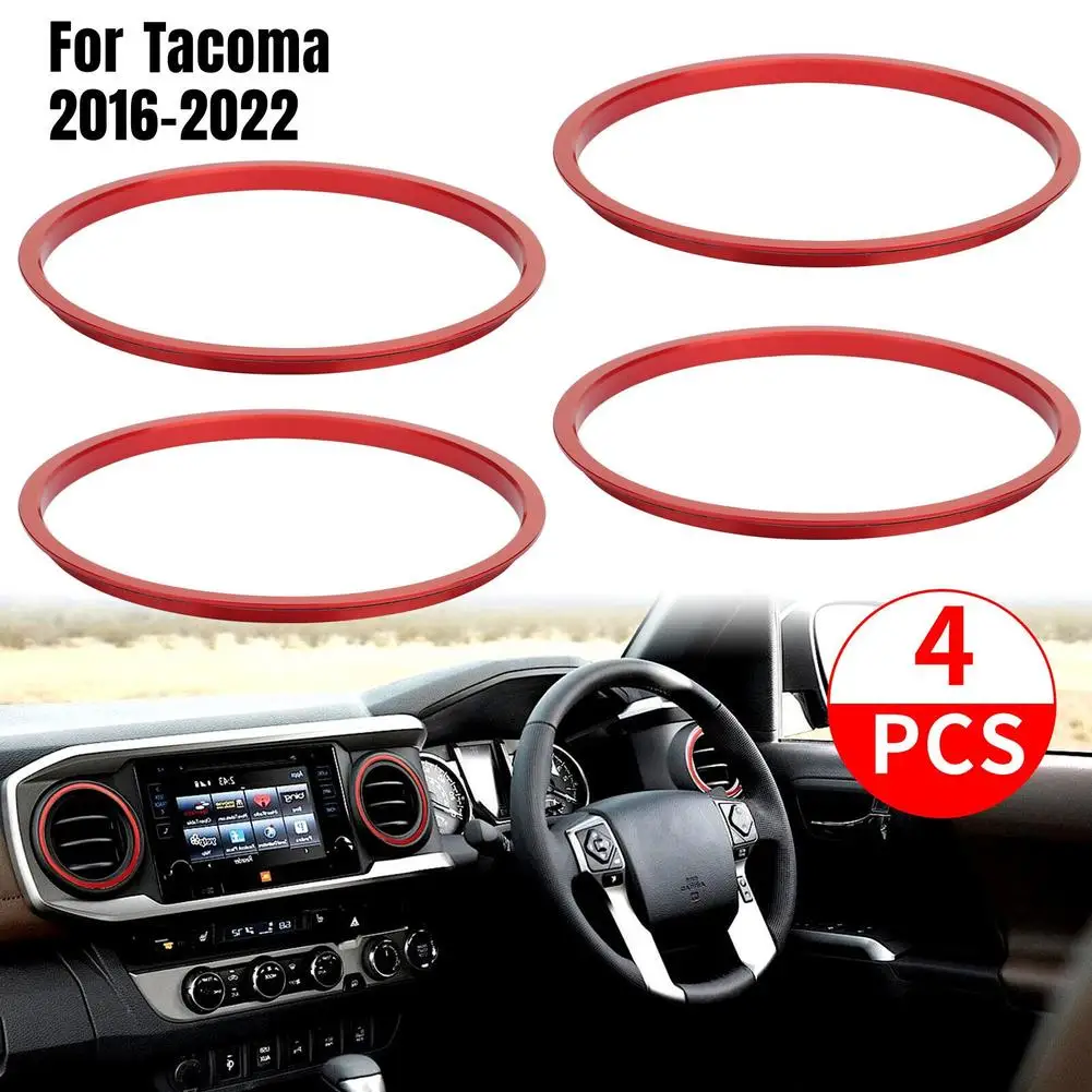 

4pcs Car Air Conditioner Vent Ring Trim Covers Air Vent Outlet Outside Ring Decoration Modified Parts