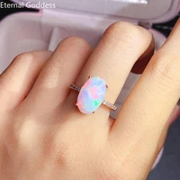100 natural opal rings sterling 925 silver for women sparkling gemstone anniversary party classic fine jewelry gift collier