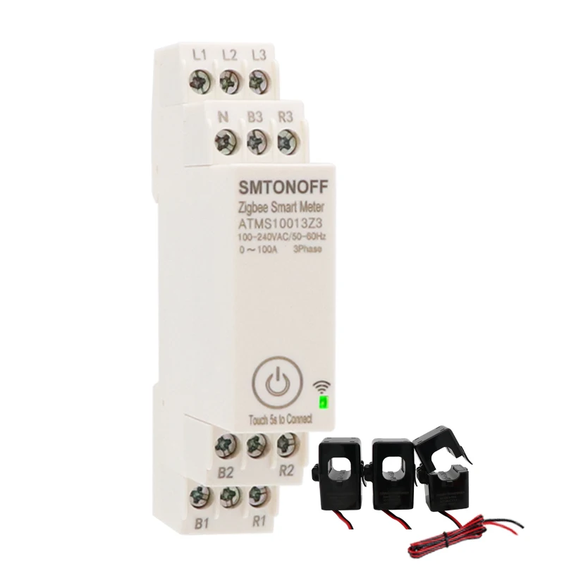 

SMTONOFF Zigbee Умный трехфазный монитор энергии 100А