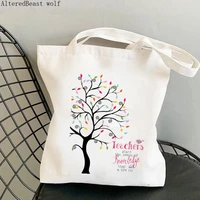 teacher supplies shopper bag teachers plant the seeds of knowledge tree bag shopping canvas bag girl tote shoulder lady gift bag