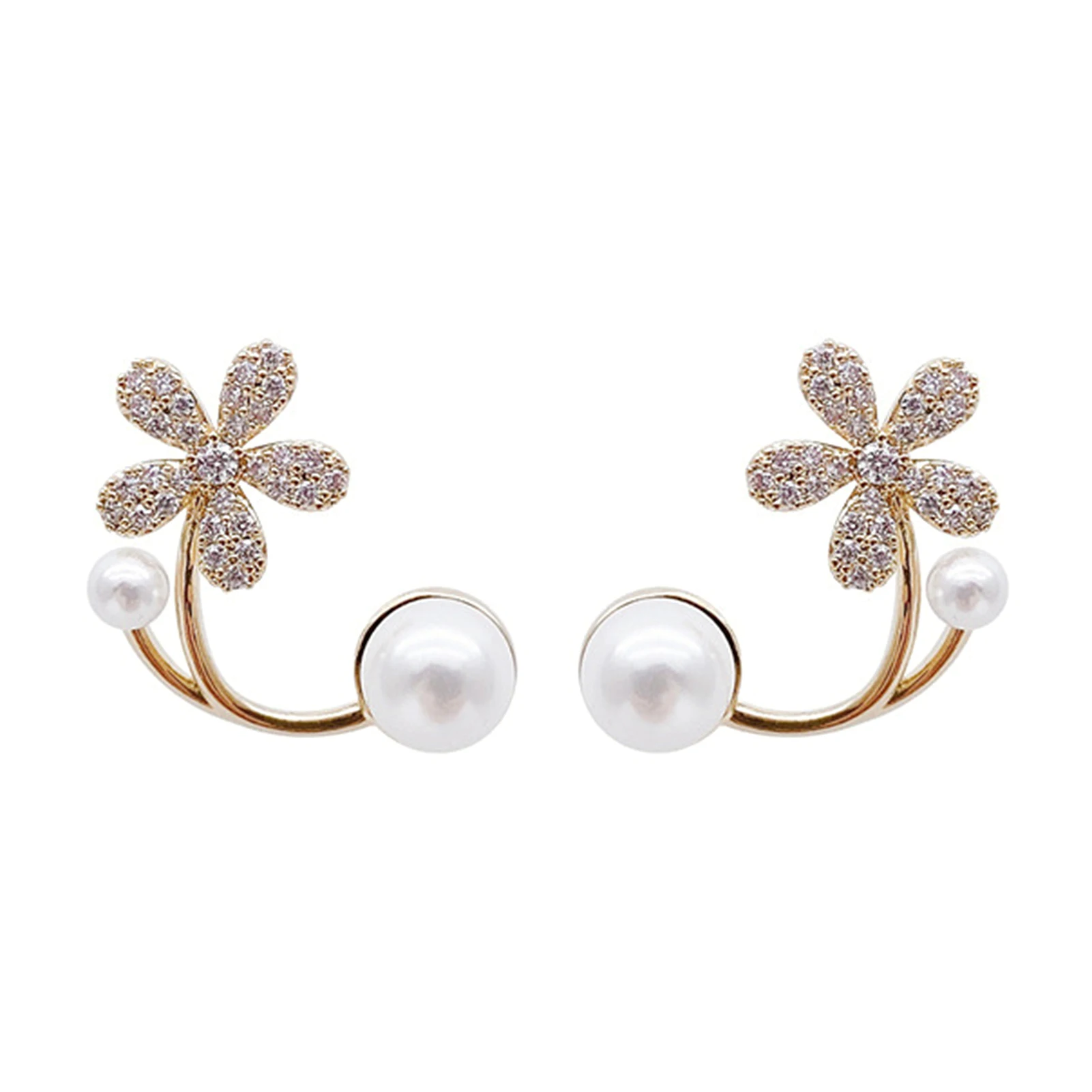 

Girl's Flower Pearl Earring Durable Materials For Daily Life