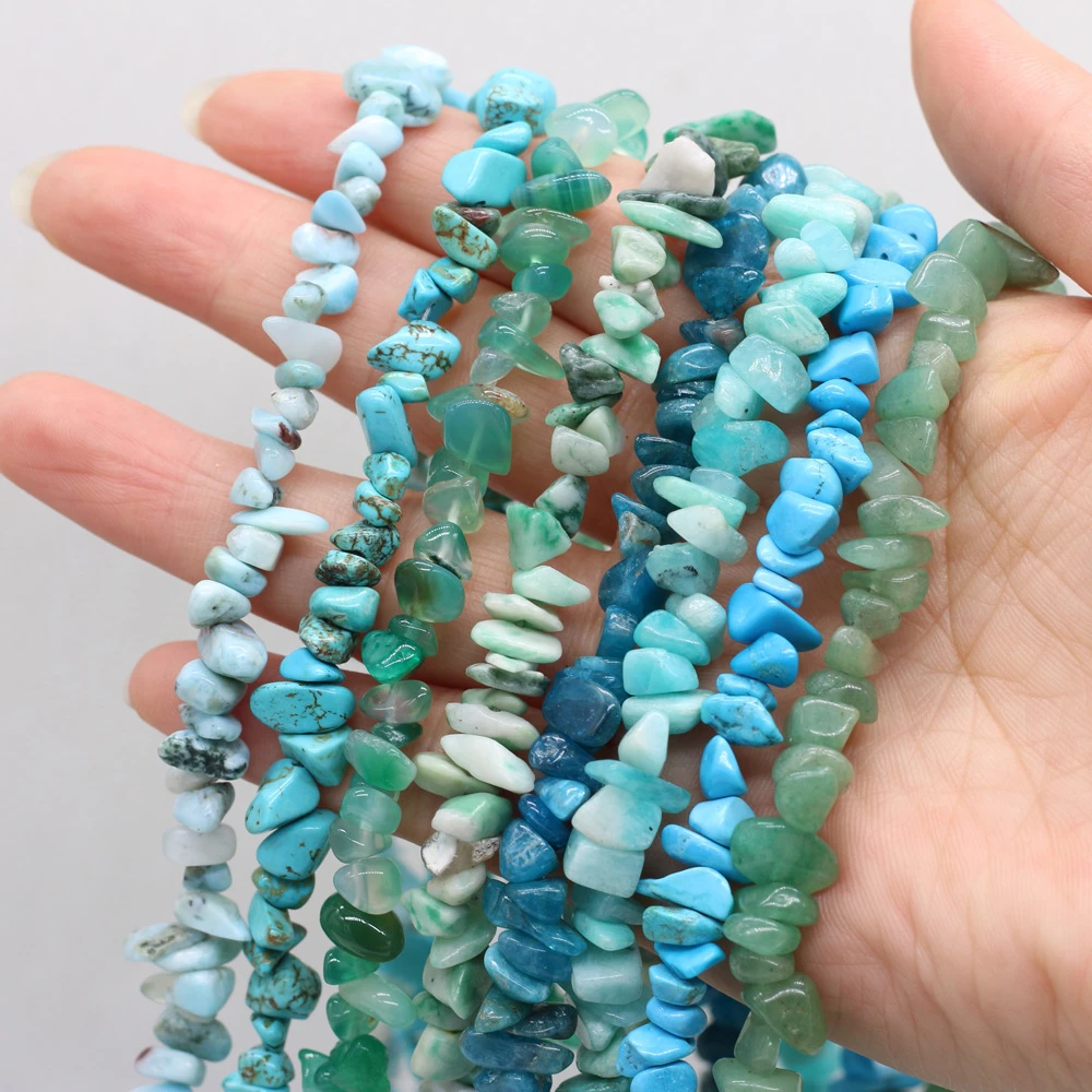 

Green Aventurine Turquoise Natural Raw Stone Gravel Bead Bracelet Beaded Tianhe Stone Beads Jewelry Making DIY Necklace Earrings
