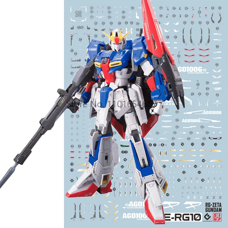

Gundam RG10 RGZ ZETA Professional HG 1/144 Fluorescence Water Decal Stickers Diecast Improve Viewing and Playability