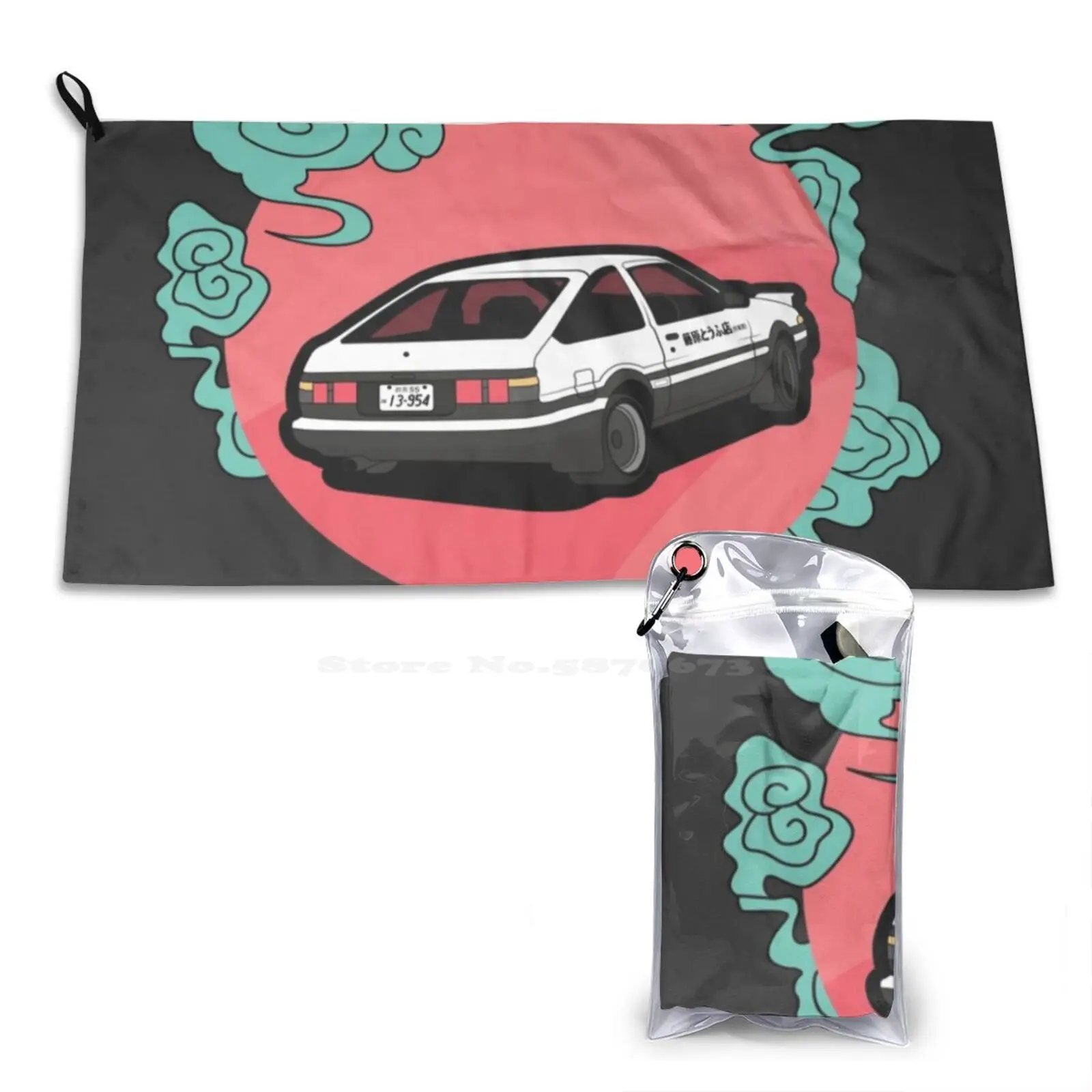 Kopie Von Initial D – Hachiroku Мочалка с дизайнерским принтом Мягкое полотенце Японская