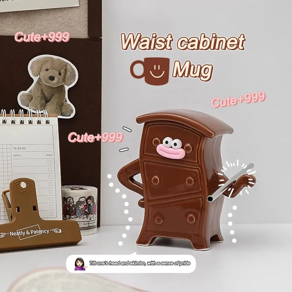 Новая милая кружка Moo Deng керамические черно-белые чашки для воды мультяшный узор
