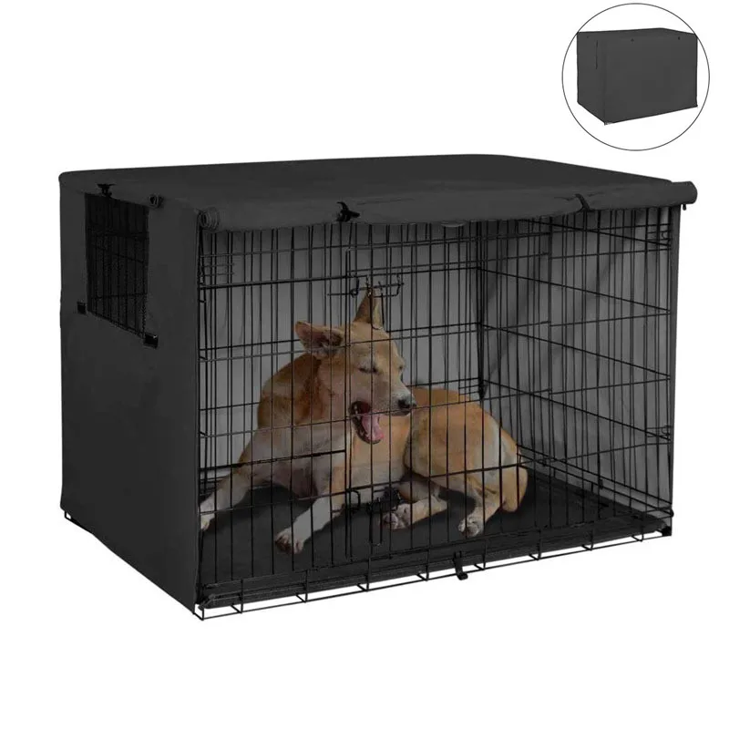 

Pet Cage Cover Waterproof Dust-proof Outdoor Sun Protection Dog Cage Durable Protective Cover Pet Kennel Case