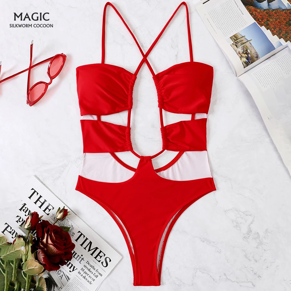 

Соблазнительное однотонное боди, бикини, женский купальник, новинка 2022, купальник с высокой талией, однотонные купальные костюмы, Высококач...