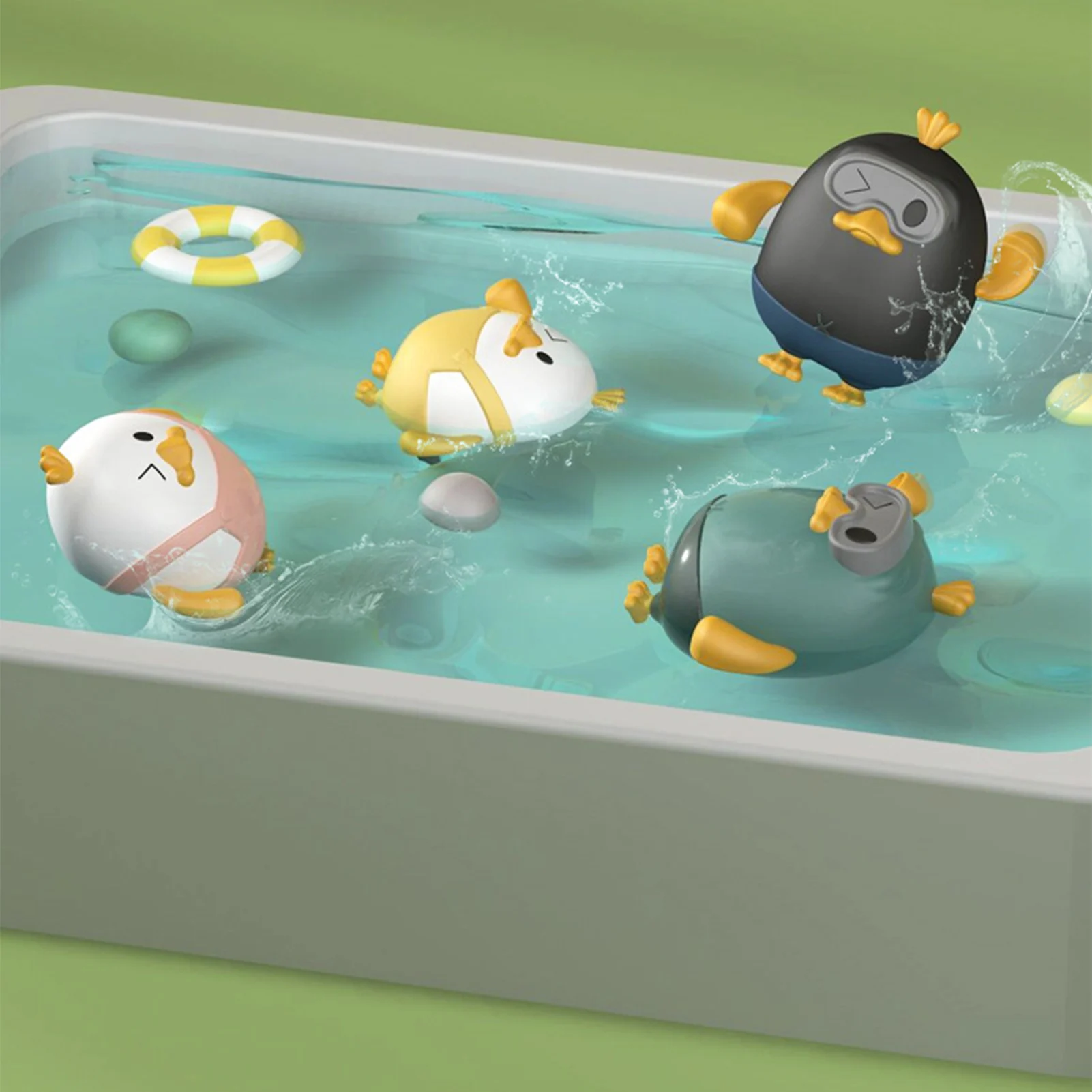 Duck Bath Toys Cute Animal Clockwork Bathtub Swimming Pool Toy Swimming Pool Bathroom Floating Bath Animal Toys For Kids