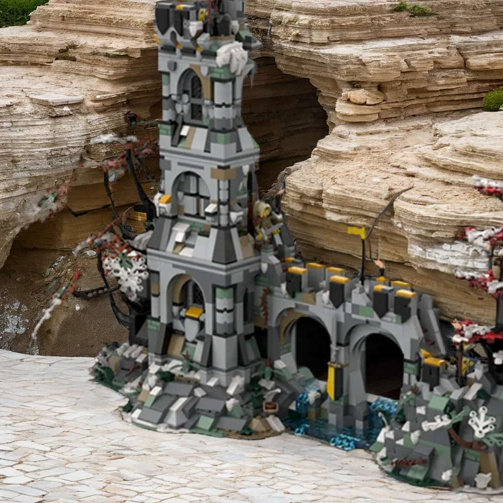 Фото 2119 деталей MOC Замок, Сторожевая башня, Топор, Рыцарское потерянное королевство, Модель из строительных блоков, Рождественский подарок, Игрушки, Архитектура, Сборка, DIY 3D №1