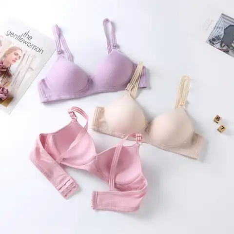 Women Bra Comfortable 100 B C Cup Large Size Bra Wireless Female Underwear Push Up Anti-Sag Lingerie