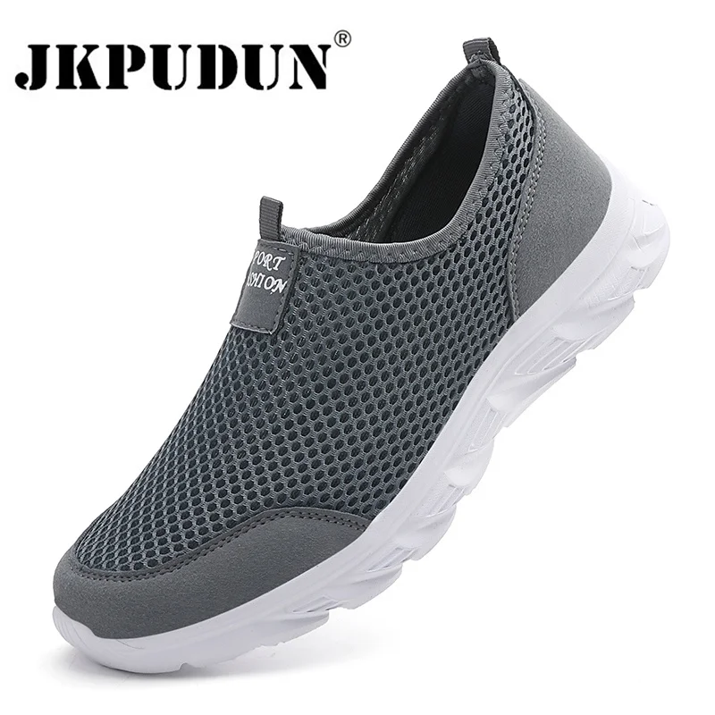 

Кроссовки мужские сетчатые ультралегкие, дышащие Сникерсы для бега, без шнуровки, Спортивная Уличная обувь, лето