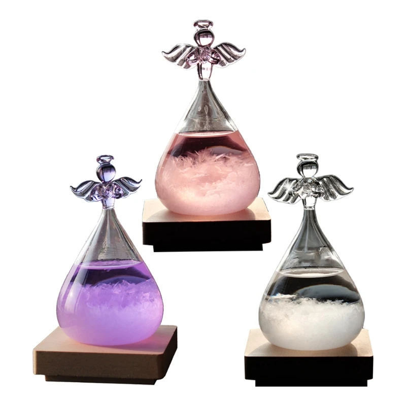 Стеклянный прогноз погоды Angel Storm деревянная бутылка подарок на день Святого