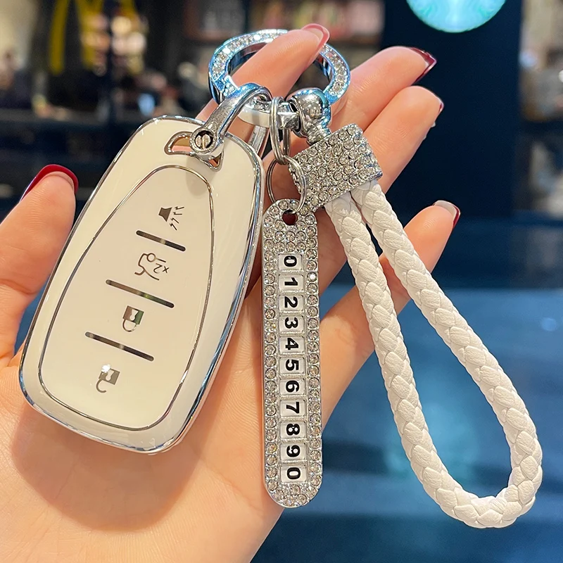 

Rope Ring Car Key Case Cover for Chevrolet Malibu XL Equinox Bolt Volt Camaro Blazer Premier RS Camaro Traverse SS Trailblazer