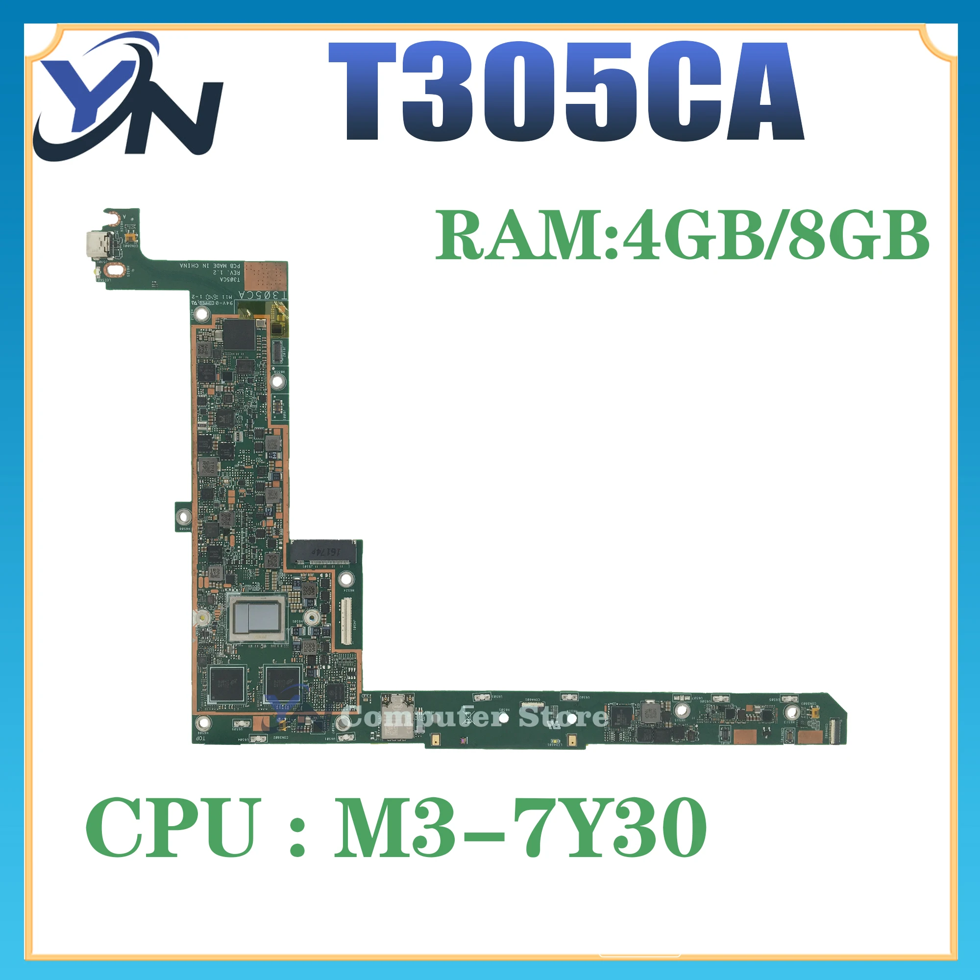 

For ASUS T305CA Laotop Mainboard T305C T305CA Motherboard With 4G/8G-RAM M3-7Y30 I7-7Y75 CPU 100% TEST OK