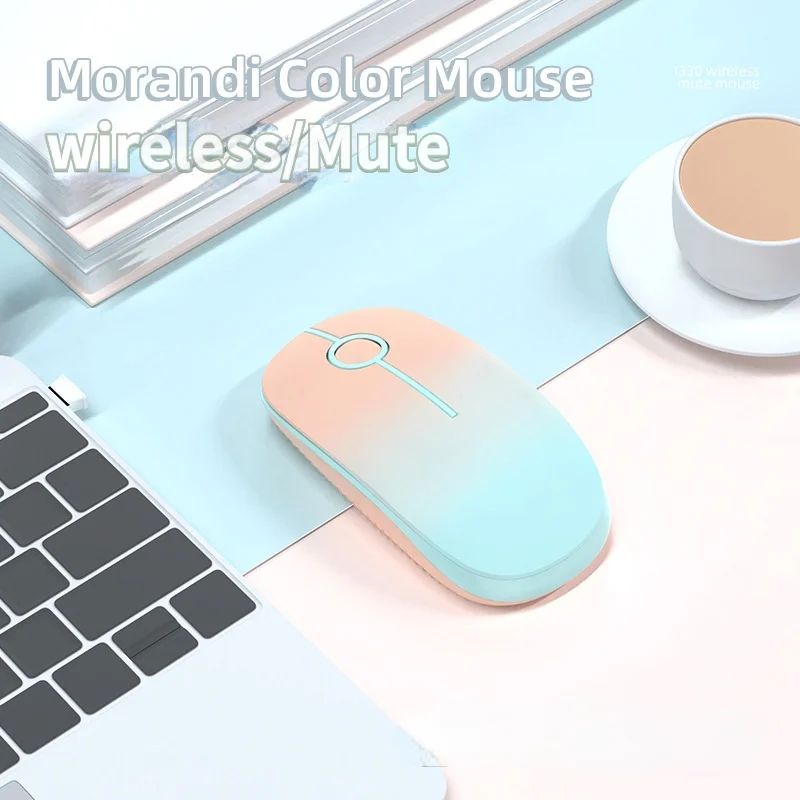 

Fashion Gradient Color Pink Blue 2.4G Wireless Mouse Computer Mouse Gaming 1600 Dpi Silent Ergonomic Mause for PC Laptop