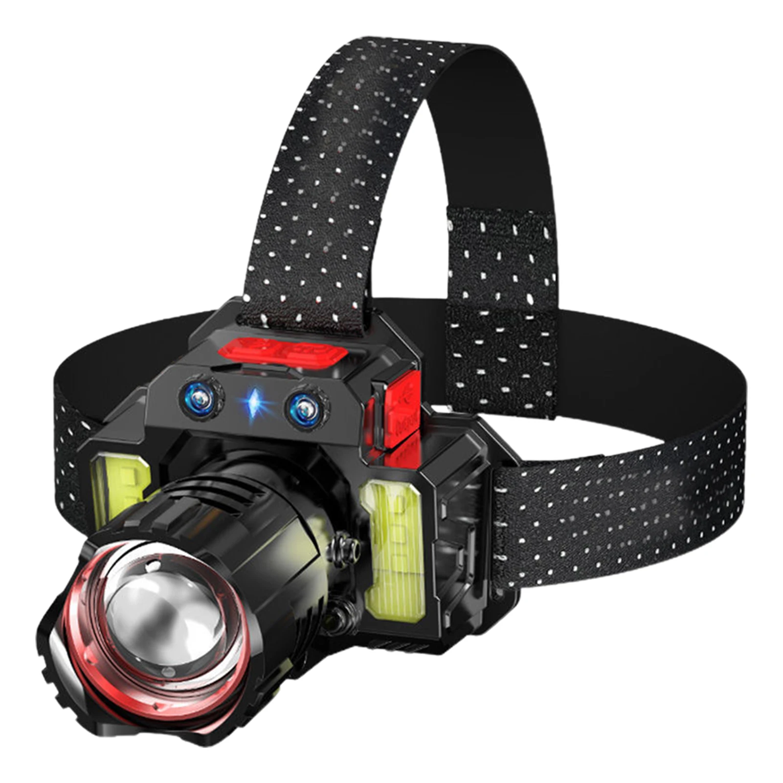 

Rechargeable Headlamp Adjustable Outdoor Camping Side Light Zoom In Out Running Super Bright Lightweight Waterproof Wave Sensor