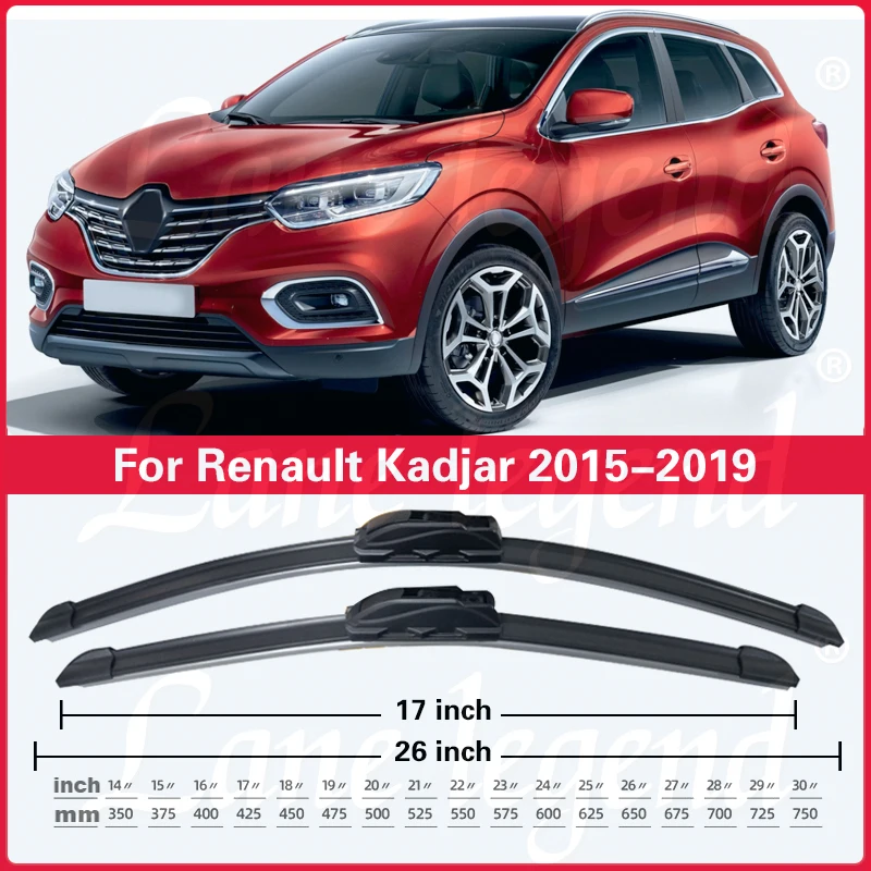 Щетки стеклоочистителя для Renault Kadjar 2015 2016 2017 2018 2019 26 + 17 дюймов