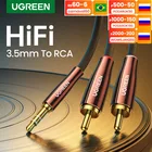 Кабель RCA UGREEN, 2RCA-3,5 мм, Hi-Fi, нейлоновая оплетка, аудиокабель RCA-AUX для диджейского контроллера, динамик вертушка, ТВ, автомобильной стереосистемы