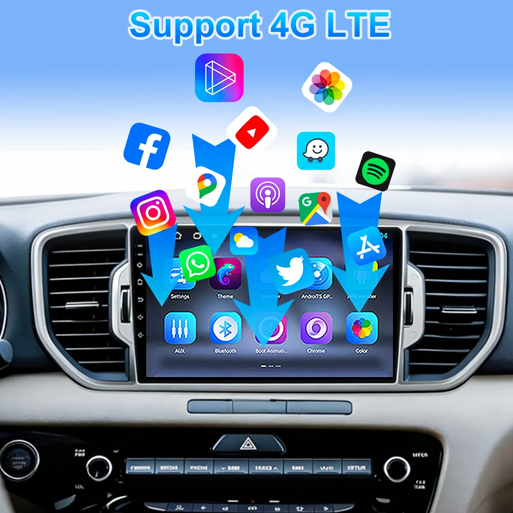 Android 16 Carplay для KIA Sportage 4 KX5 2016 2017 2018 Автомобильный радиоприемник Стерео Мультимедийная видеонавигация GPS Bluetooth НЕТ 2DIN DVD (art.: 3920d45fecc2c) - 3920d45fecc2c