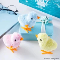 children wind up chick toy plush chicken clockwork montessori toy jumping walking hopping toys pretend playing toy gifts