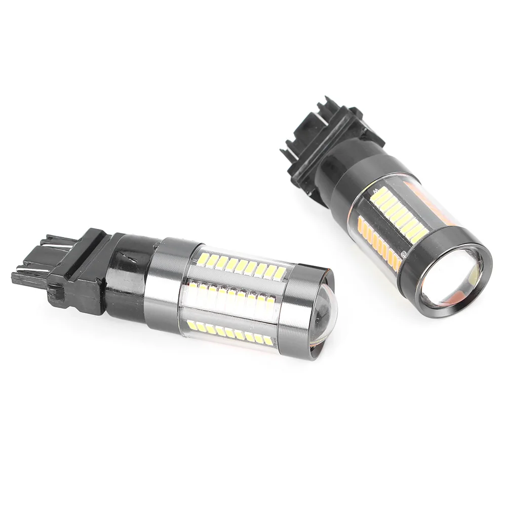 2X 12 В постоянного тока T25 3157 двухцветный переключатель 66SMD 4014 светодиодные лампы