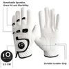 2 Pc/4 Pc Premium PU Leather Men's Golf Gloves with Ball Marker Cabretta Left Right Hand All Weather Grip Breathable 2