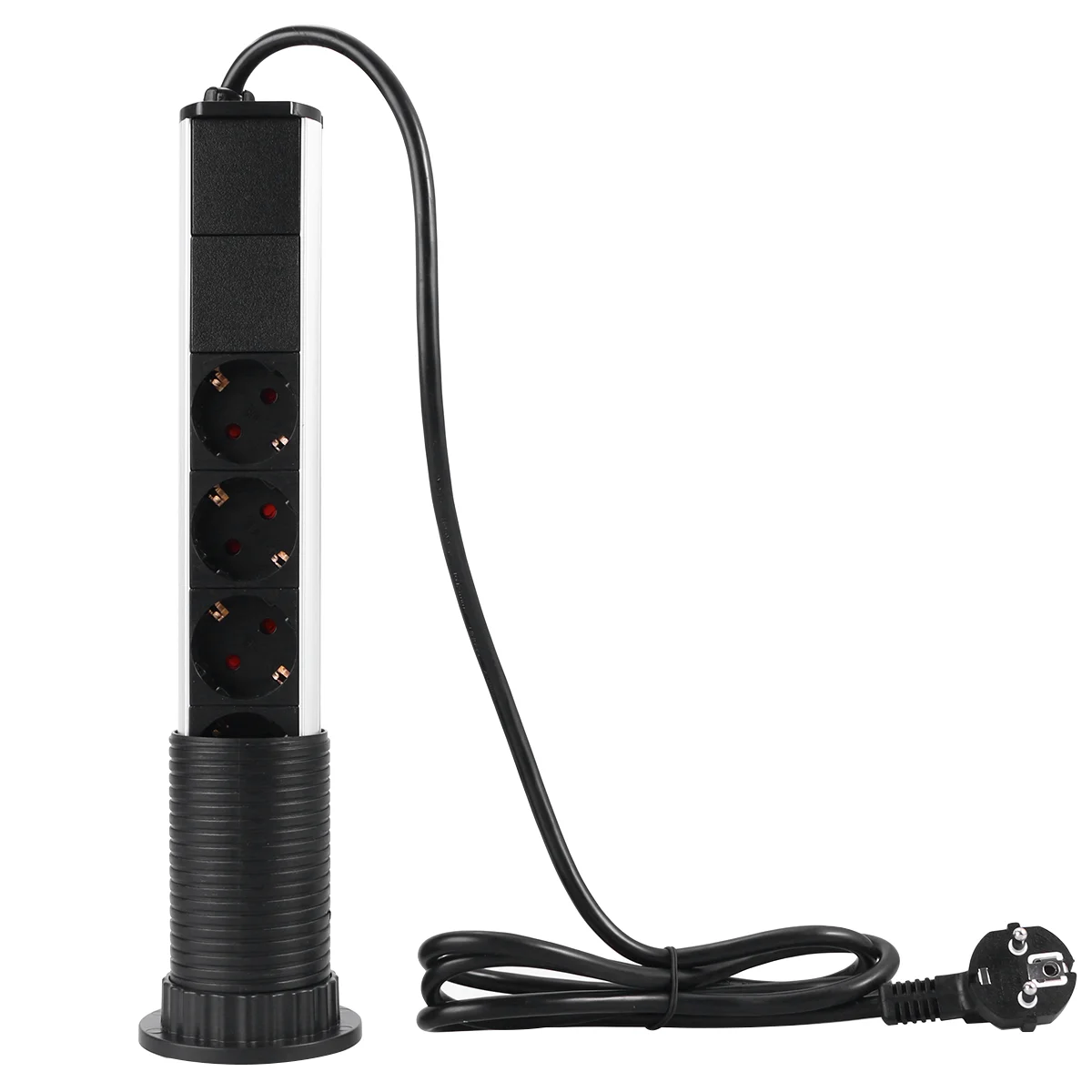 

Electrical Data Center Power Outlet Tabletop Worktop Power Socket 4 Plug and 2 USB Ports Safe Outlet (Plug)
