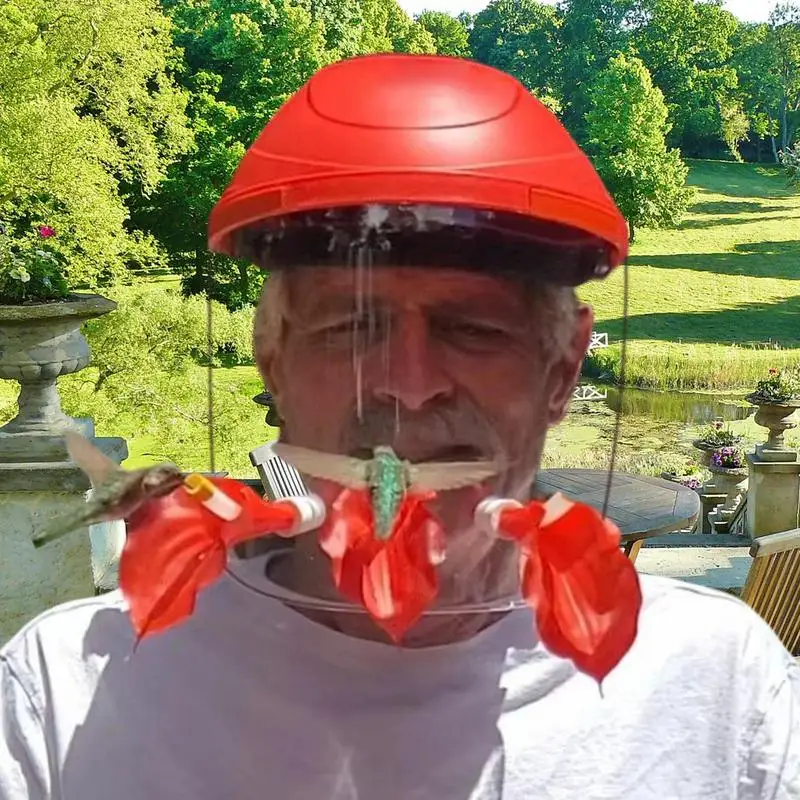 

Mask Bird Parrot Feeder Outdoor Wearable Hummingbird Feeder Outdoor Survival Anti Mosquito Headgear Masks Face Protector Feeder