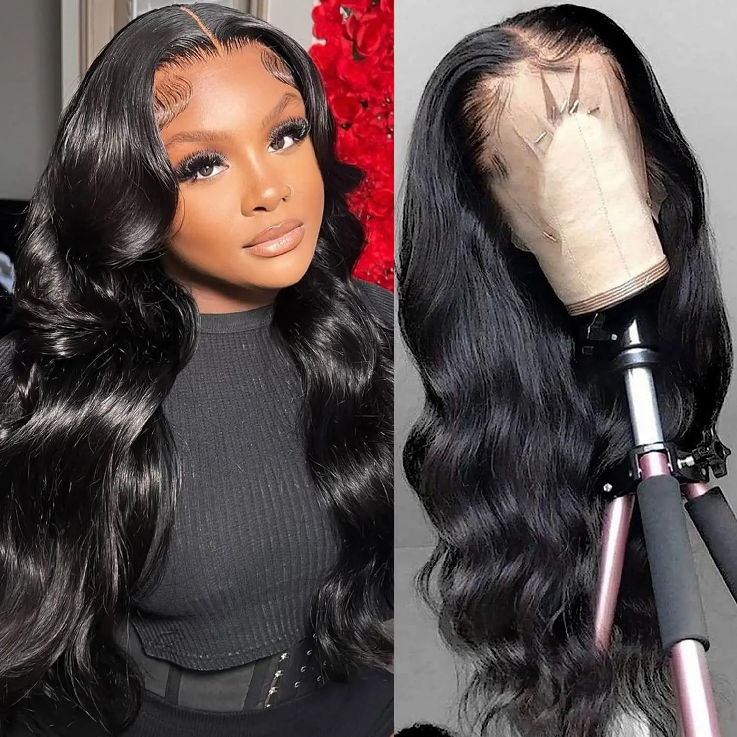 

Прозрачный Парик HD 13x4 13x6, парик из натуральных волос, предварительно выщипанный, 360