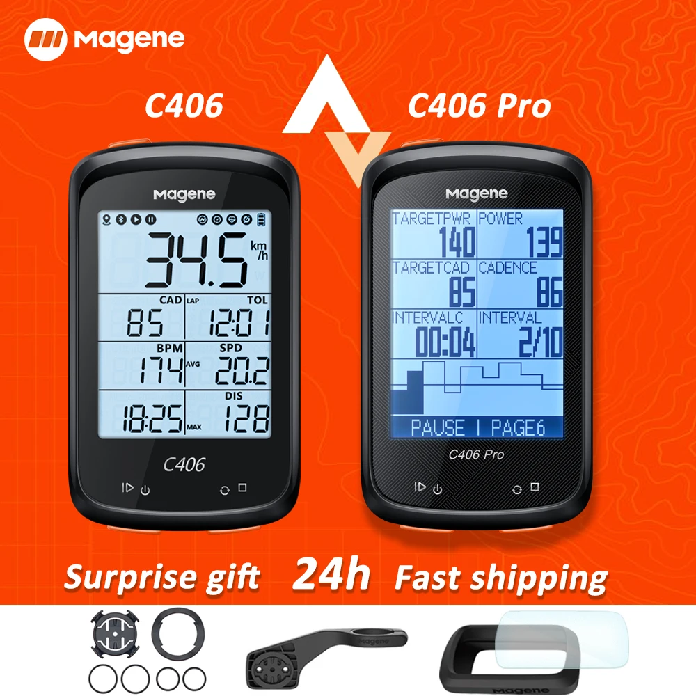 Magene C406 Bike GPS Computer C406 Pro  MTB Road Cycle Smart Wireless Waterproof Speedometer Bicycle Odometer Stra